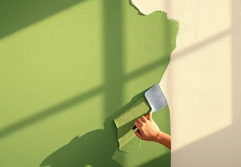 Application d'un enduit décoratif à la lisseuse sur un mur