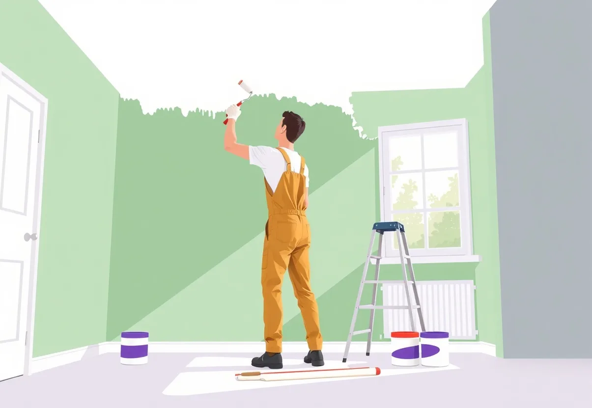 Peintre Villeurbanne 69100 en intervention sur un chantier